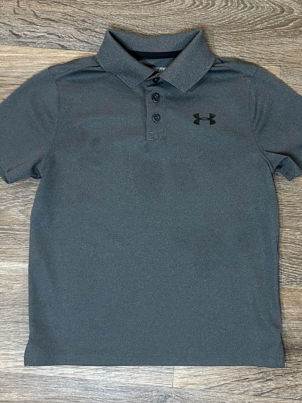 Under Armour Boys Polo Collared Shirt - Grey Size Small (Youth Small) Loose Fit